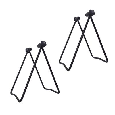 Yardwe 2pcs Bike Parking Racks Folding Storage Shelves for Mountain Road Bikes Easy Setup with Double Wall Support Space-saving Design for Indoor and Garage Use Black