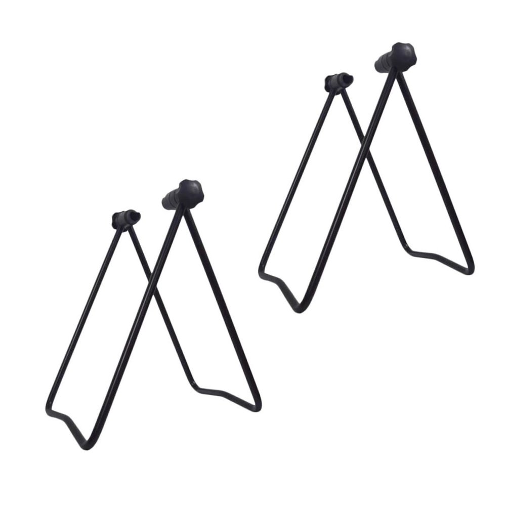 Yardwe 2pcs Bike Parking Racks Folding Storage Shelves for Mountain Road Bikes Easy Setup with Double Wall Support Space-saving Design for Indoor and Garage Use Black