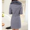 Maiyifu-GJ Women's Faux Fur Lapel Double Breasted Wool Trench Coat Winter Warm Mid-length Coat Jacket Overcoat with Belt (Grey,5X-Large) view 3