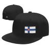 Adjustable Finland Flag Hat Adult Casual Flat Bill Baseball Cap Trucker Caps for Sports Outdoor21 Black view 1
