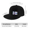 Adjustable Finland Flag Hat Adult Casual Flat Bill Baseball Cap Trucker Caps for Sports Outdoor21 Black view 4