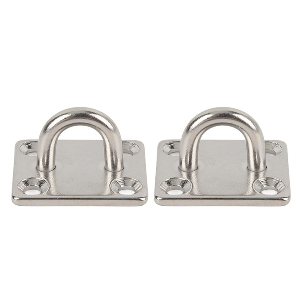 2Pcs Boat Square Pad Eye, Stainless Steel Marine Hardware Hooks, Firm Durable Marine SS Pad Hardware for Yacht(50 * 60mm2304S)