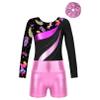 Agoky Kids Girls Gymnastic Leotard Dance Unitards Bodysuit Tumbling Outfits Athletic Activewear Set 4-14 Years Pink 8 Years view 3