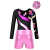 Agoky Kids Girls Gymnastic Leotard Dance Unitards Bodysuit Tumbling Outfits Athletic Activewear Set 4-14 Years Pink 8 Years view 4