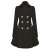 Maiyifu-GJ Womens Mid-length Trench Coat Notch Lapel Double Breasted Dress Overcoat Thicken Wool Coats Jacket with Pocket (Black,Medium) view 1