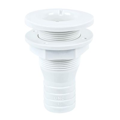 ORLANG 1in Thru Hull Fittings for Boats, ABS Plastic Through Hull Fitting, Thru-Hull Connector Fitting, Boat Plumbing Fittings Accessory, Thru Drain Connector for Boats, Yachts, Marine (White)