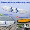 Seapisode UPF 50+ Kayak Cover, Dustproof Canoe Cover for Outdoor Storage, 420D Waterproof Kayak Cover for Fishing Boat, Gray (Silver, 12ft) view 3