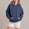 MCILLO Women Hoodies Fleece Oversized Sweatshirt Casual Basic Long Sleeve Athletic Workout Pullover 2023 Fall Trendy (US, Alpha, X-Large, Regular, Regular, DA-Navy) view 4