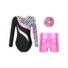 Agoky Kids Girls Gymnastic Leotard Dance Unitards Bodysuit Tumbling Outfits Athletic Activewear Set 4-14 Years Leopard 8 Years view 2
