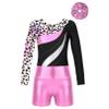 Agoky Kids Girls Gymnastic Leotard Dance Unitards Bodysuit Tumbling Outfits Athletic Activewear Set 4-14 Years Leopard 8 Years view 3