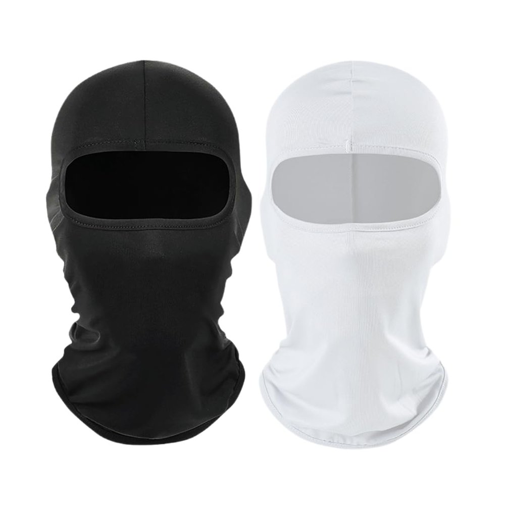 Black White Balaclava Ski Mask Head Mask Full Face Mask Windproof Sun UV Protection Hood for Women Men