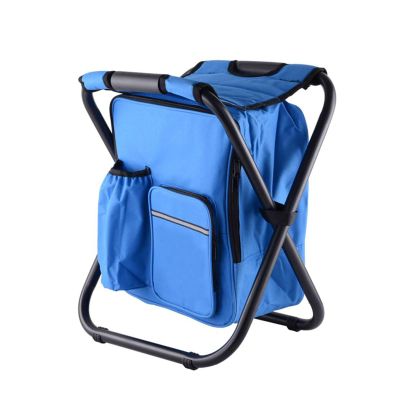 VIDECOR 2 Pieces Folding Stool Backpack Insulated Cooler Bag, Foldable Camping Hunting Fishing Multifunctional Chair with Front Pocket and Bottle Pocket for Outdoor Events, Hiking,D