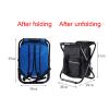 VIDECOR 2 Pieces Folding Stool Backpack Insulated Cooler Bag, Foldable Camping Hunting Fishing Multifunctional Chair with Front Pocket and Bottle Pocket for Outdoor Events, Hiking,D view 3
