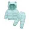 Alvivi 2Pcs Baby Snowsuit Hooded Bear Ears Coat Winter Down Jacket and Elastic Waist Puffer Ski Pants Set Mint Green 18-24 Months view 1
