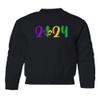 superhotapparel 2024 Mardi Gras Carnival Street Festival Groovy Youth Crewneck Sweatshirt (Black, Youth Small) view 1