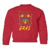 superhotapparel Mardi Gras Crawfish Carnival Beads Street Festival Youth Crewneck Sweatshirt (Red, Youth Medium) view 1