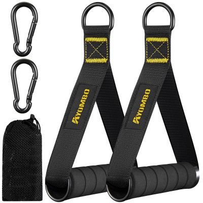Ayombo Exercise Equipment, Cable Machine Attachment, Gym Equipment Resistance Bands Handles for Pull Down Workout, Exercise Handle Accessories, Use to Pulley System Machine and Strength Trainer