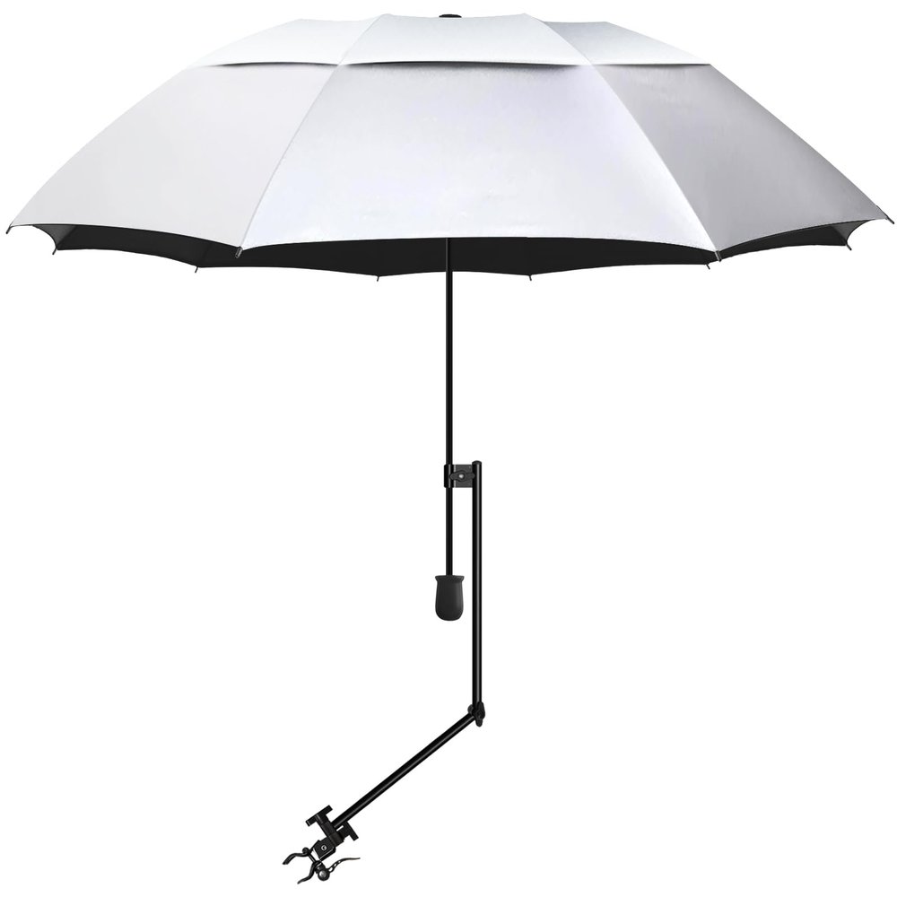 XLINGZA UPF 50+ Beach Umbrella with Adjustable Universal Clamp