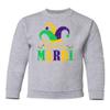 superhotapparel Queen Of Mardi Gras Carnival Fool Hat Street Festival Youth Crewneck Sweatshirt (Ash, Youth Medium) view 1