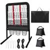 9 Hole Pitching Net with Strike Zone and Handbag, Fixed by 4 Ground Stakes & 2 Sandbags. Adjustable Heights (39-46in) for Pitching Target Net, Softball Training view 1
