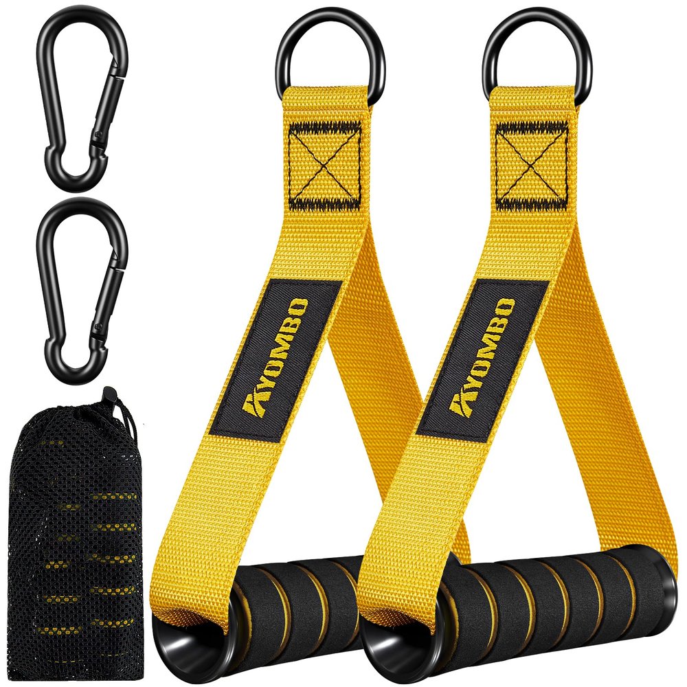 Ayombo Gym Equipment, Cable Attachments for Gym, Home Workout Equipment Machine Grip Attachments, Resistance Bands Handles for Weight Strength Trainer, Gym Heavy Duty Exercise Handle for Men