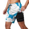 PEIXEN Antarctica Flag Summer Mens' 2 in 1 Workout Casual Running Shorts Sport Pants with Pockets S view 2