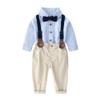 Fashion Cute Infant Outfits Toddler Boys Long Sleeve Striped Print T Shirt Tops Pants Child Kids Gentleman view 3