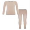 vastwit Kids Compression Thermal Set,Boys Long Johns Set Long Sleeve Base Layer Workout Fleece Soft Full Length Pants Type A Nude 3-4 Years view 1
