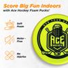 ACE HOCKEY Foam Pucks - Set of 3 Indoor Knee Hockey Pucks - Soft Hockey Pucks, Official Regulation Size 3" Floor Hockey Pucks (Multi) view 2