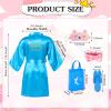 Suhine 6 Sets Girls Spa Birthady Party Supplies Birthday Print Satin Robe Tote Bags Spa Kit Nail Salon Kit(Blue, Pink) view 2