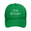 1776 Bitches Adjustable Trucker Mesh Hat Funny Baseball Cap Gifts Men Women Green view 1