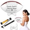 Liliful Wedding Football Autograph Football with 1 Stand 1 Signature Pen 1 Pump for Wedding Reception Game Favor(Mid Size 9 Inch) view 1