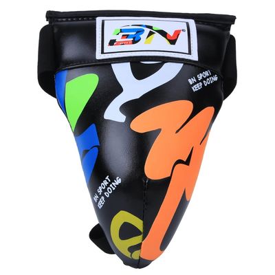 Keenso Children Boxing Groin Protector,Jockstrap Abdominal Protector for Boxing, Muay Thai (Black)
