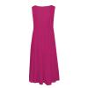 2024 Summer Sundress Women Sleeveless Tiered Ruffle Swing Dresses Solid Beach Tank Dress Holiday Midi Sun Dresses Hot Pink view 3