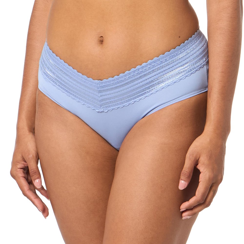 No Pinching, No Problem Dig-Free Comfort Waist with Lace Microfiber Hipster 5609J