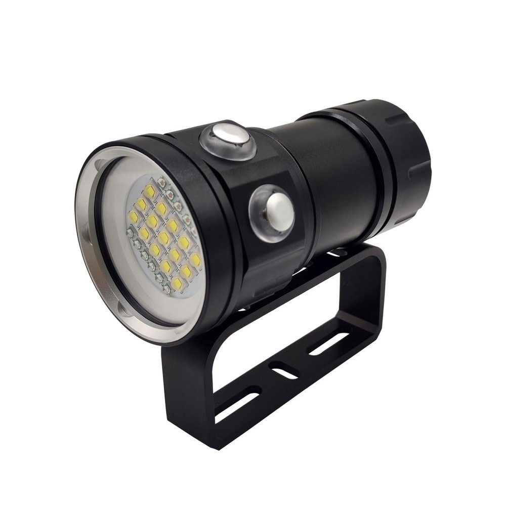 Diving Flashlight, 18000 Lumen IPX8 Waterproof Scuba Dive Light 100M Underwater LED Submersible Torch 120 Degree Wide Beam Angle With 3 Lights and 7 Modes for Outdoor Underwater Sports