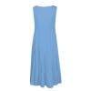 2024 Summer Sundress Women Sleeveless Tiered Ruffle Swing Dresses Solid Beach Tank Dress Holiday Midi Sun Dresses Sky Blue view 3
