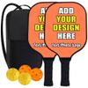 Zbgfjnx Custom Pickleballs Paddles Set, 2 Pickle Ball Rackets 4 Balls and 1 Storage Bag, Personalized with Your Photo Text for Adults, As Customized Unique, Coral view 1