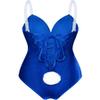 Women Velvet Bunny Costume Bunny Girl Suit Costume Senpai Cosplay One Piece Bodysuit Stockings Set(Blue L) view 3