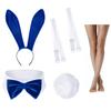 Women Velvet Bunny Costume Bunny Girl Suit Costume Senpai Cosplay One Piece Bodysuit Stockings Set(Blue L) view 4