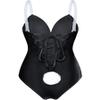 Women Velvet Bunny Costume Bunny Girl Suit Costume Senpai Cosplay One Piece Bodysuit Stockings Set(Black L) view 3