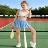 EQSJIU Girls Flowy Butterfly Shorts with Pocket, Sky Blue, 2-in-1 Athletic Running Shorts for Girls, 7-8 Years view 3