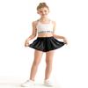 Girls Flowy Shorts,Youth/Toddler Butterfly Elegant Black Shorts with Spandex Liner 2-in-1 for Running,Sports,Athletic,Fitness,Tennis 12-13 Years view 2