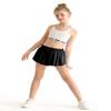 Girls Flowy Shorts,Youth/Toddler Butterfly Elegant Black Shorts with Spandex Liner 2-in-1 for Running,Sports,Athletic,Fitness,Tennis 12-13 Years view 3