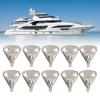 10 Pcs Pad Eye Hook, Stainless Marine Hanger Eye Plate Hook Heavy Steel Fender Hook Hardware Outdoor Wall Pad Eye for Ship Boat Trailers view 2