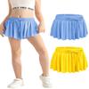 2 Packs Girls Athletic Shorts Yellow Blue Flowy Butterfly Shorts with Pocket & Drawstring 2 in 1 Activewear for Fitness, Cheer, Sports 5t Size 6 view 1