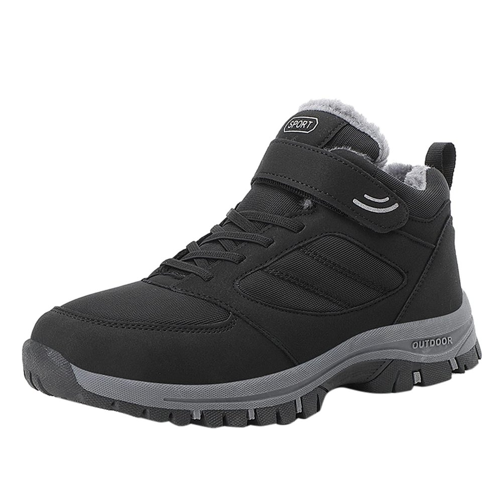 ZDLJYL Men's Snow Boots Outdoor Hiking Boots Warm Villi Boots Anti-Slip Trekking Shoes Waterproof Walking Boots Lightweight Gym Sneakers Buckle Fashion Boots