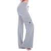 NATHGAM Womens Cargo Pants High Waisted Multiple Pockets Trousers Baggy Athletic Joggers Drawstring Workout Sweatpant Trouser Gray view 2