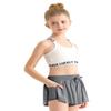 Girls Flowy Shorts, 2 in 1 Preppy Butterfly Grey Shorts with Spandex Liner for Cheer Athletic Gym Kids Casual Clothes 10-11 Years view 2