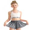 Girls Flowy Shorts, 2 in 1 Preppy Butterfly Grey Shorts with Spandex Liner for Cheer Athletic Gym Kids Casual Clothes 10-11 Years view 4